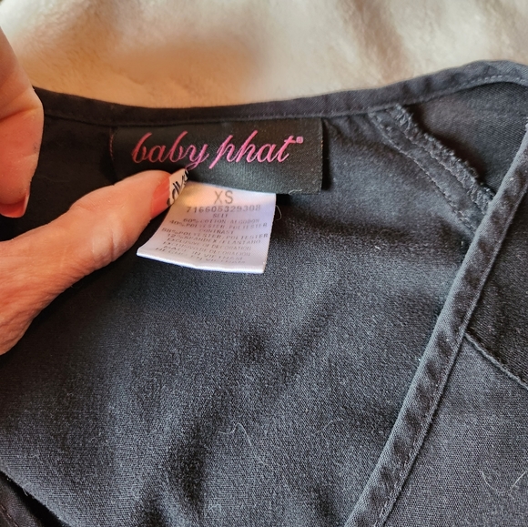 Black Baby phat Scrub Top XS - Picture 1 of 4